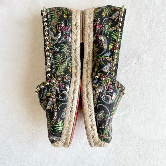 Christian Loubutin Canvas Studded Jungle Print Espadrilles - Picture 5 of 12